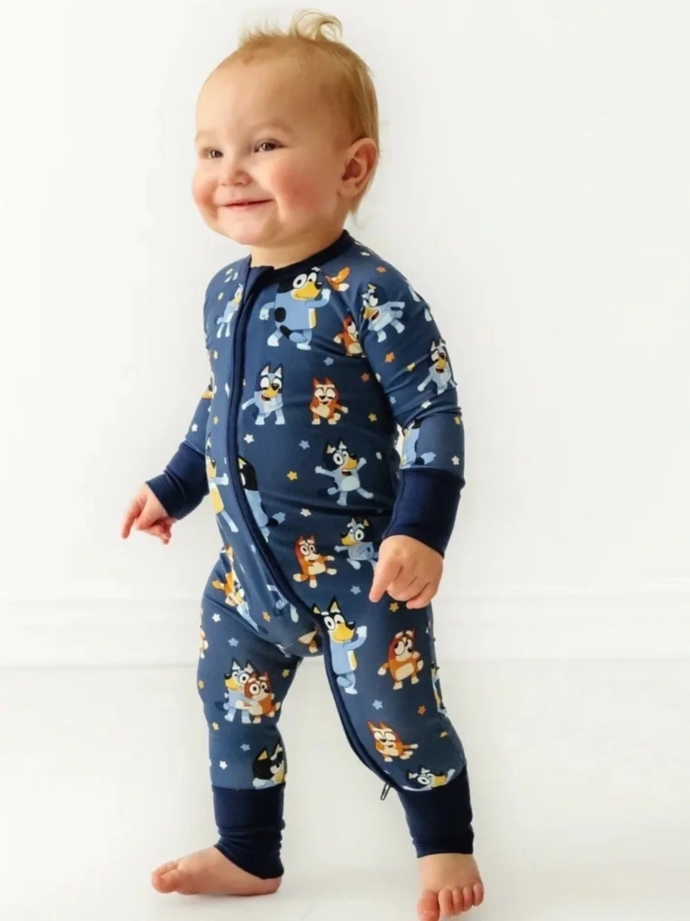 Little Sleepies Bluey Bamboo Zippy Pajamas One Piece Blue Size 6-12 months